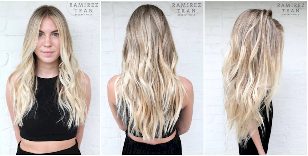 Cascade balayage blonde