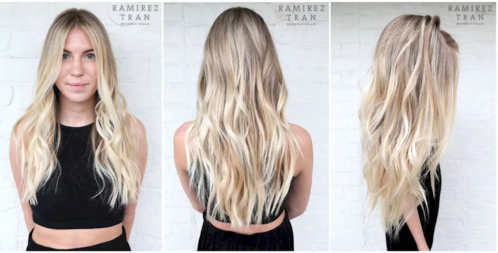 Cascade balayage blond