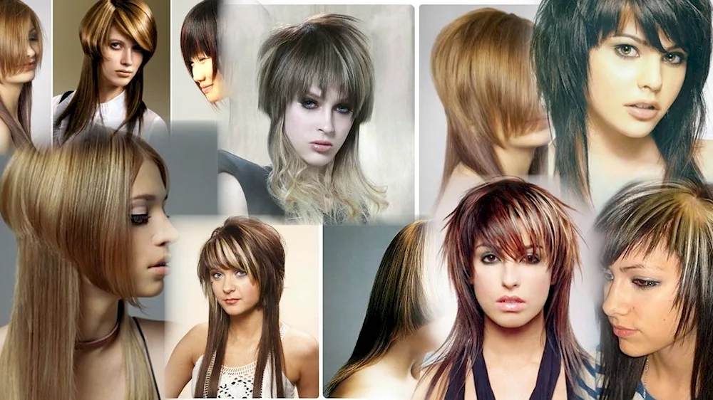 Gavroche cascade for medium hair with bangs