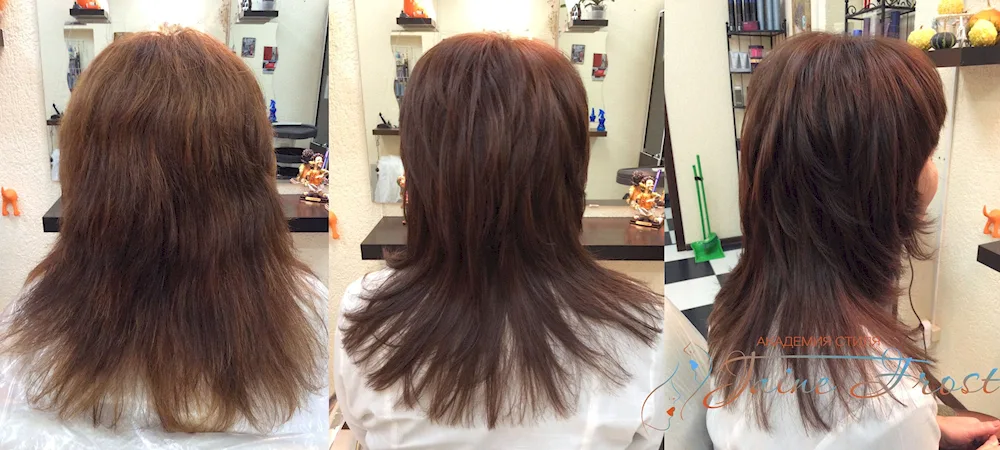 Graduated Cascade haircut back view