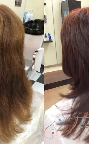 Cascade hairstyle for long frizzy hair