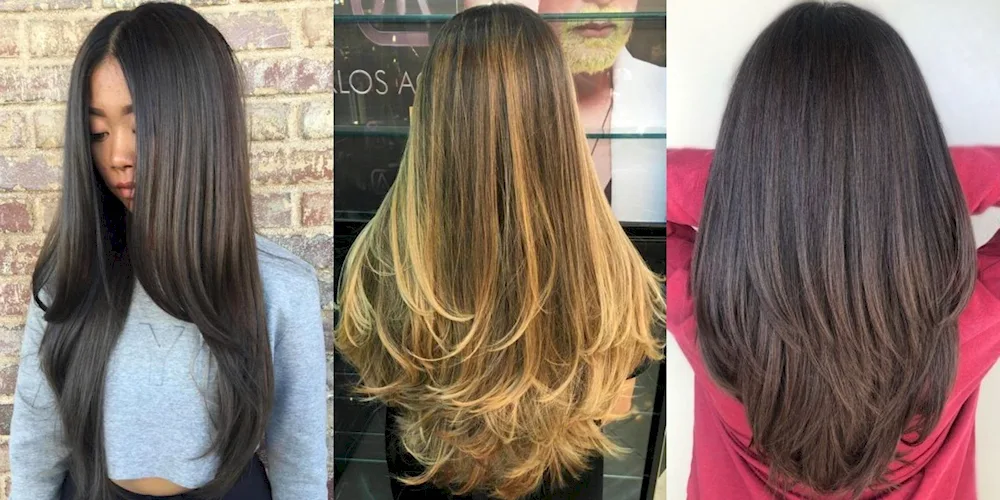 Semi-circle haircut for long hair