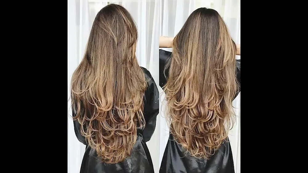 Cascade on Curly Hair Long