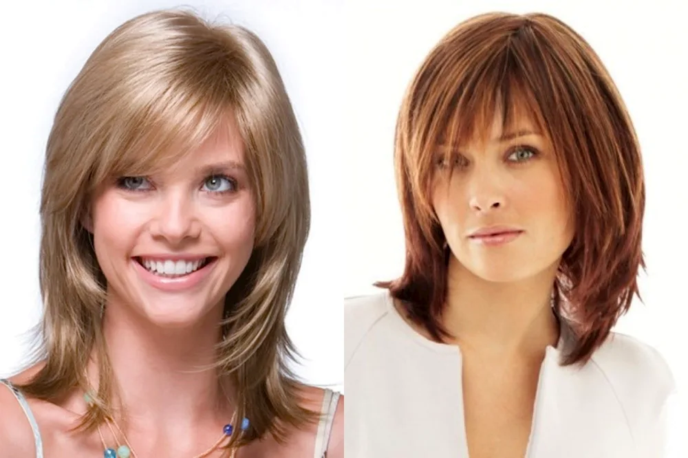 Cascade haircut for medium hair with filigree fringes haircut for medium hair