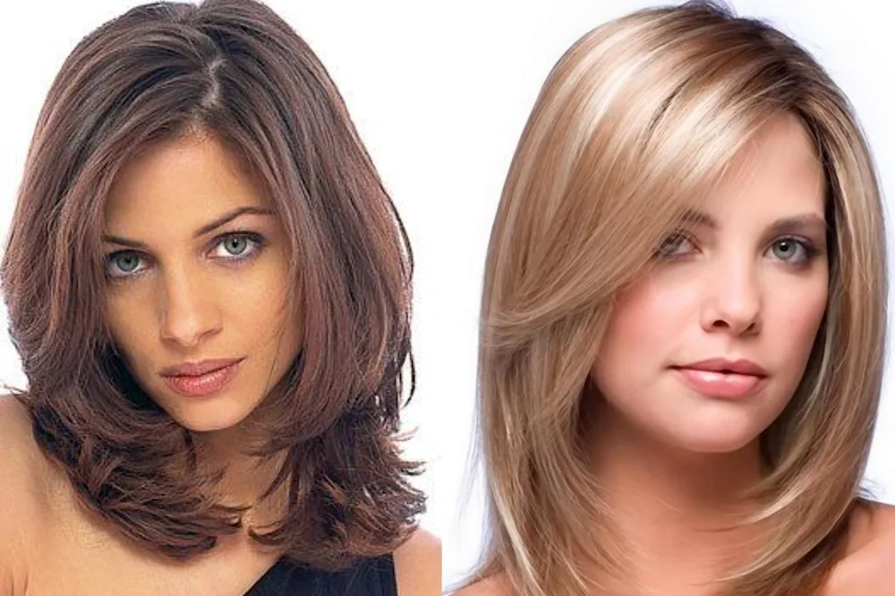 Cascade haircut on medium without fringes 2022