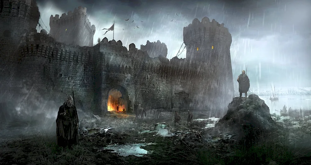 Fantasy medieval town art