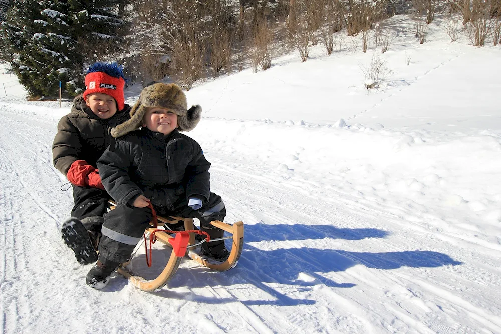 Sledding down the hill