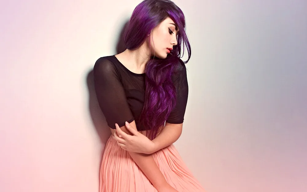 Girl with purple hair