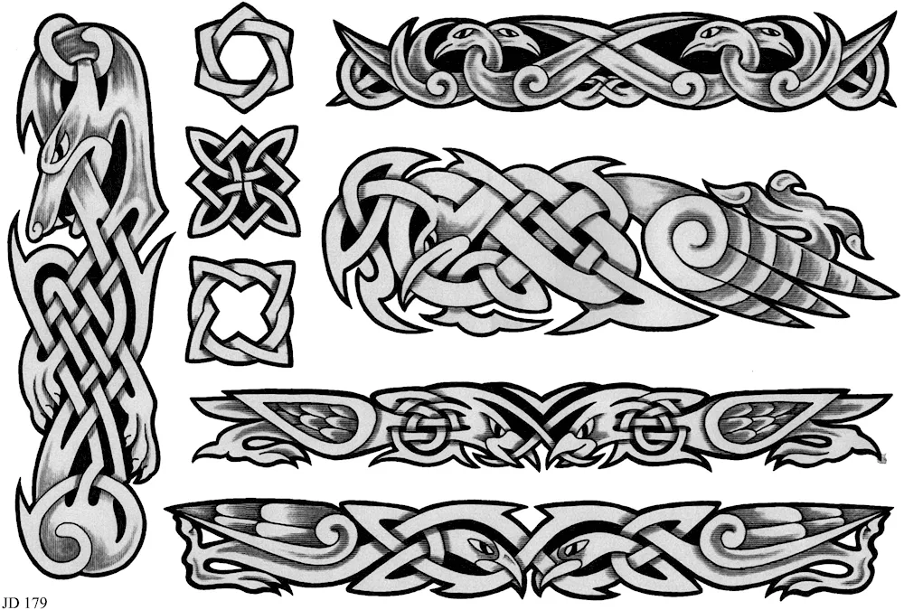 Celtic ligature ornament for axe