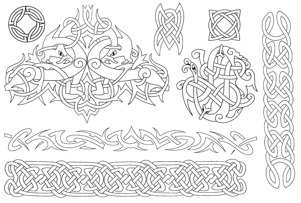 Celtic ligature ornament for axe