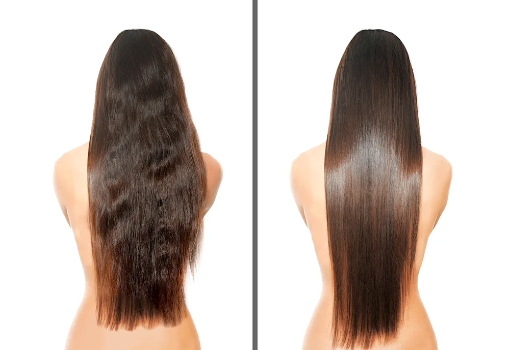 Keratin for hair before and after