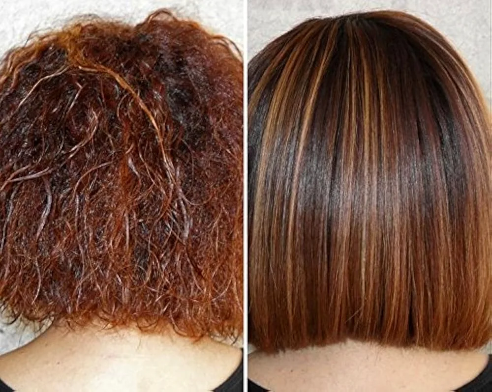 Keratin straightening for short hair