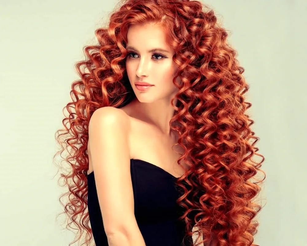 Afro curls on blonde hair