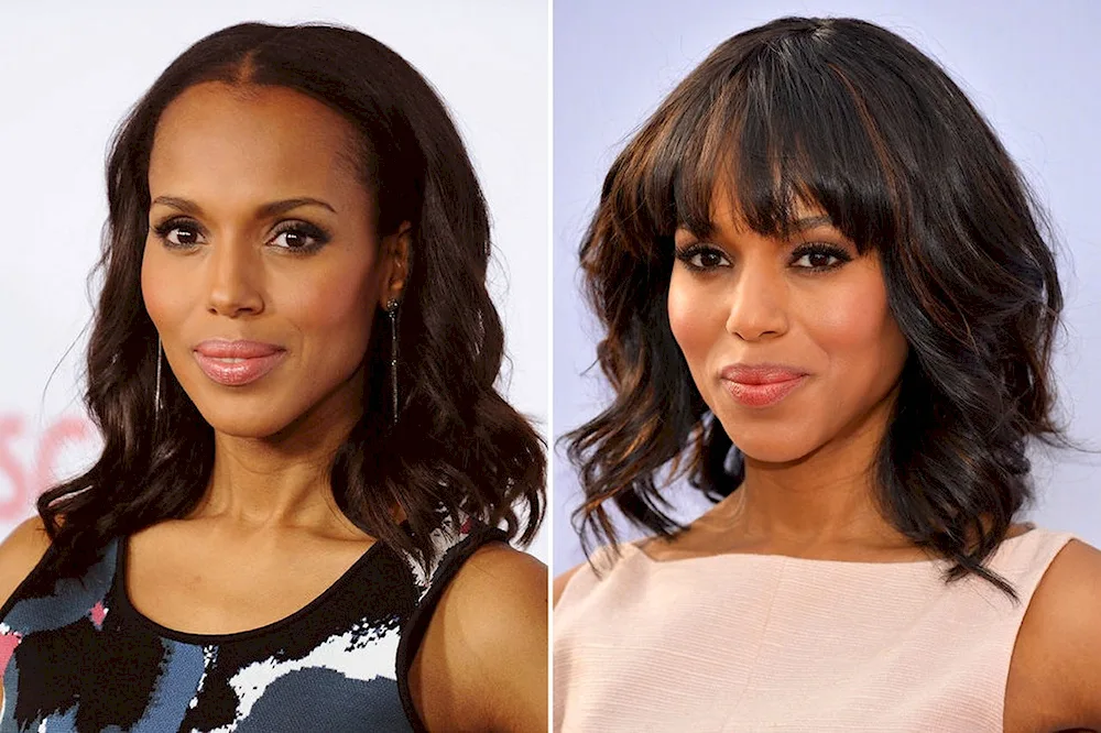 Kerry Washington haircut Washington with bangs