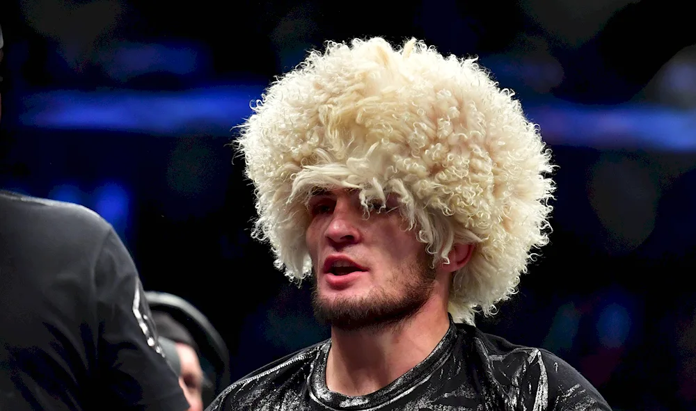 Khabib Nurmagomedov in a papakha