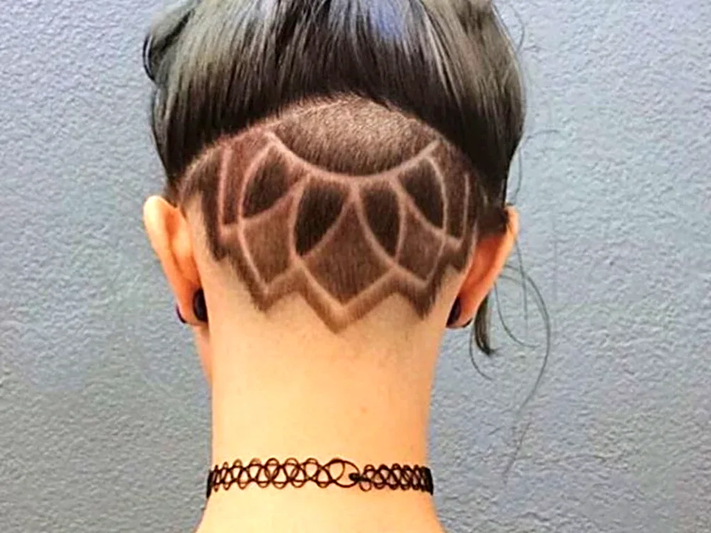 Shaved back of the head haircut