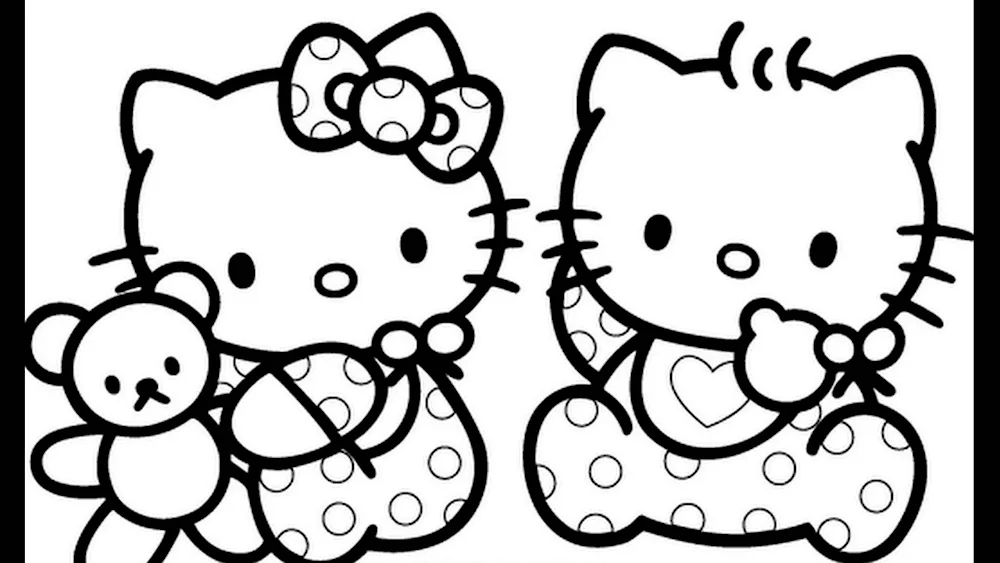 Hello Kitty drawing for drawing with markers