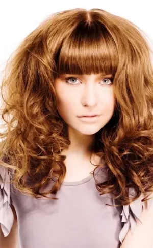 Curly curl with bangs