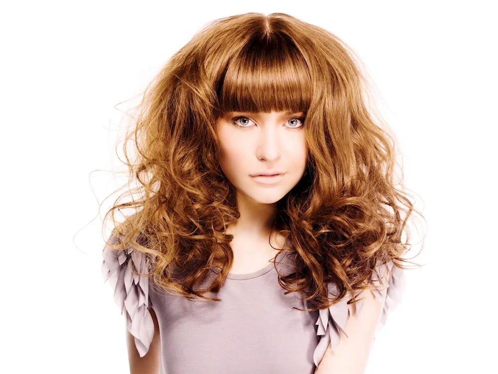 Curly curl with bangs