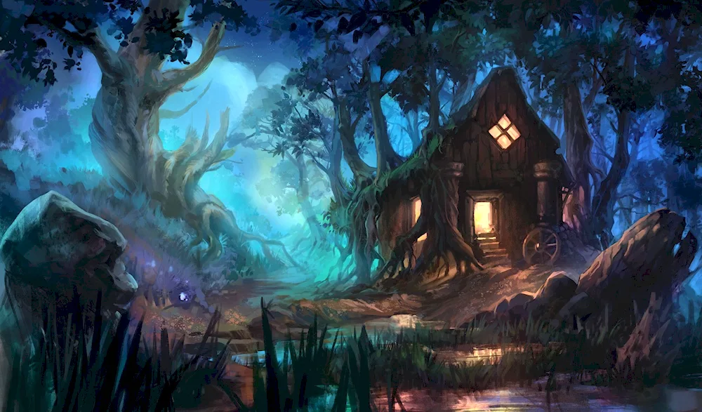 Woodsman's cabin concept art