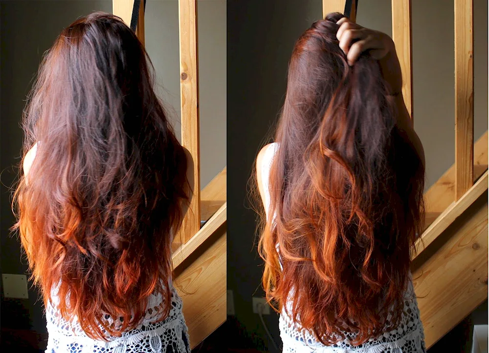 Bright strands on blonde hair