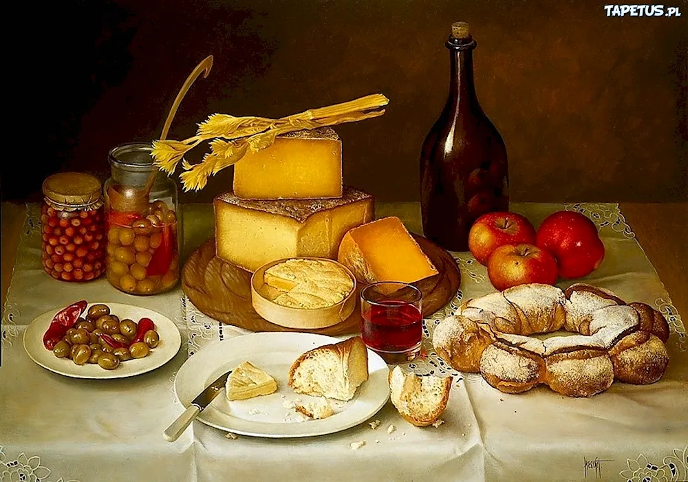 Revyakin Dmitry still life pitcher apples