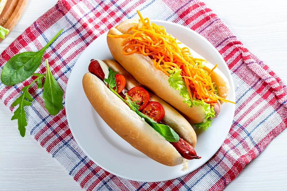 Hot dog sausage morkov