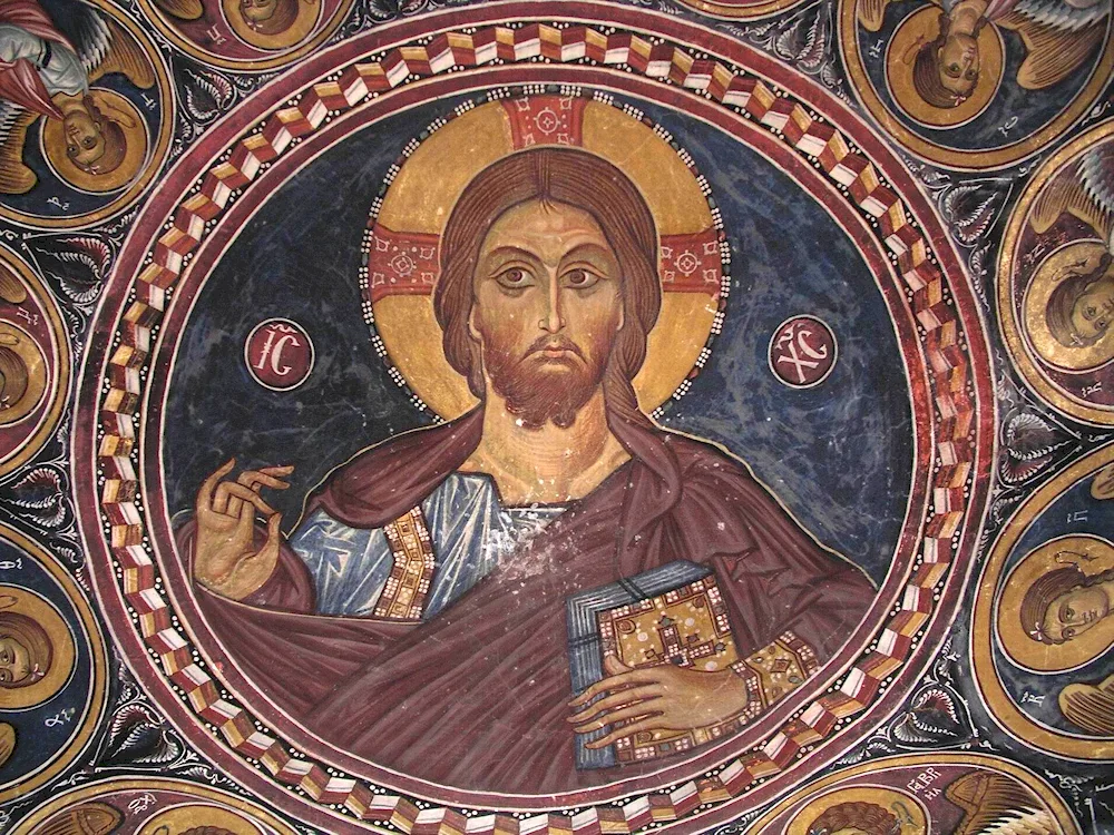 Assassin's Creed Constantinople. Christ Pantocrator Byzantine mosaic Church of Asinu Cyprus frescoes.