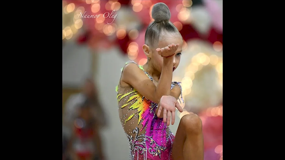 Rhythmic gymnastics hairstyle for gymnasts