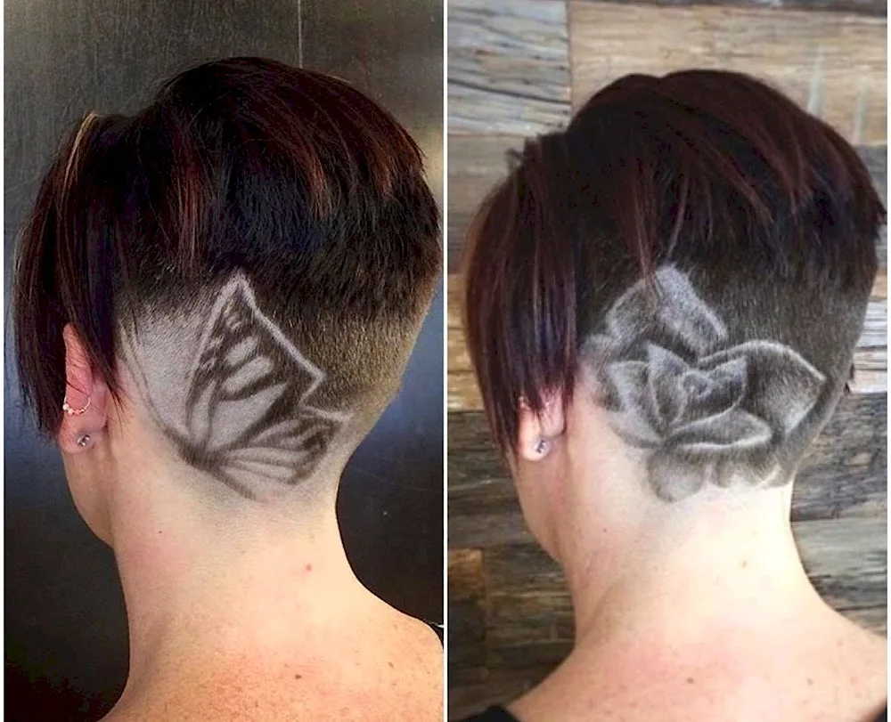 Artistic cut on women's nape