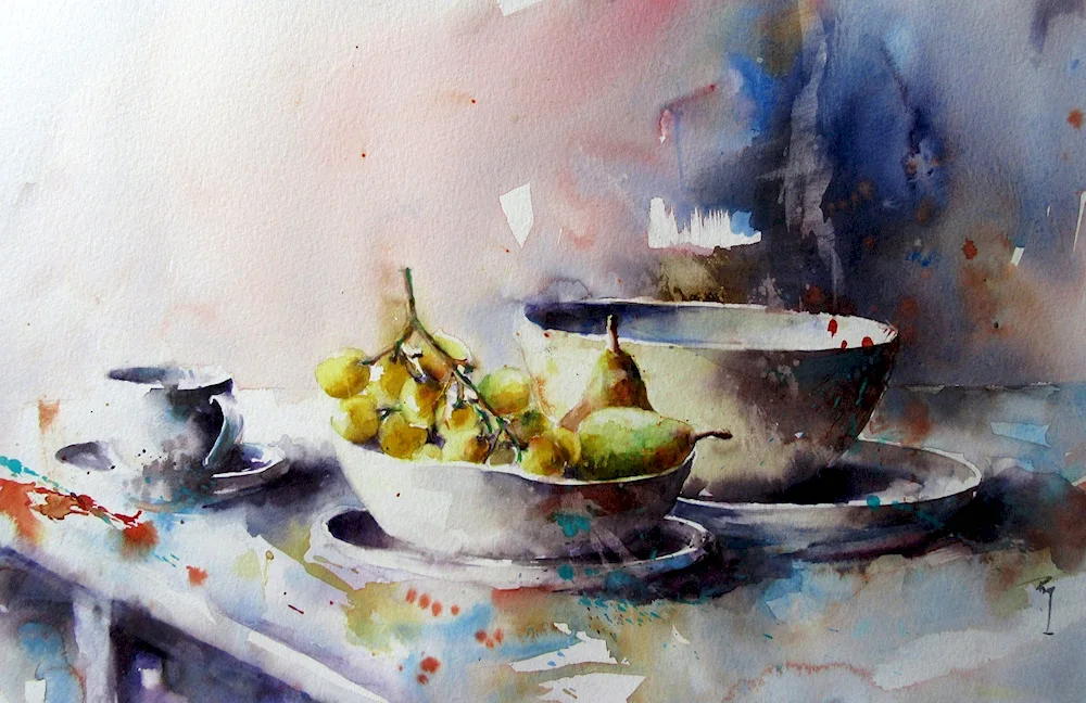 Watercolour still life painting Academic painting