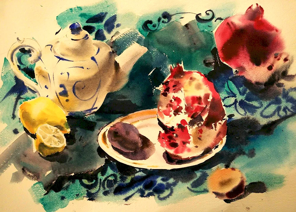 Watercolour still life artist Tatyana Anisimova