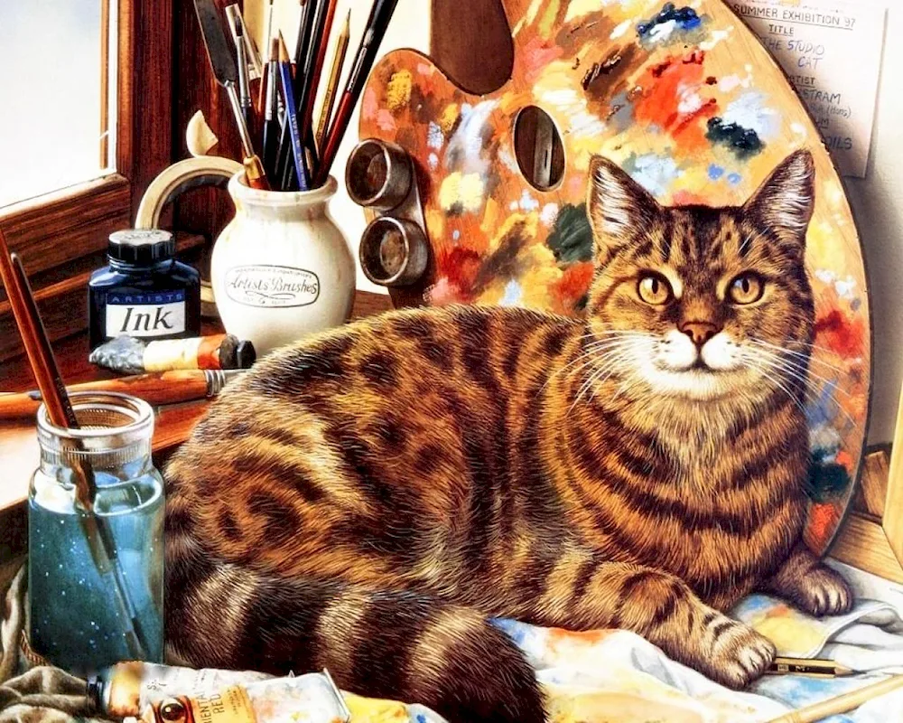 Cats in painting