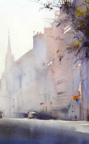 Artist Ilya Ibryaev watercolour