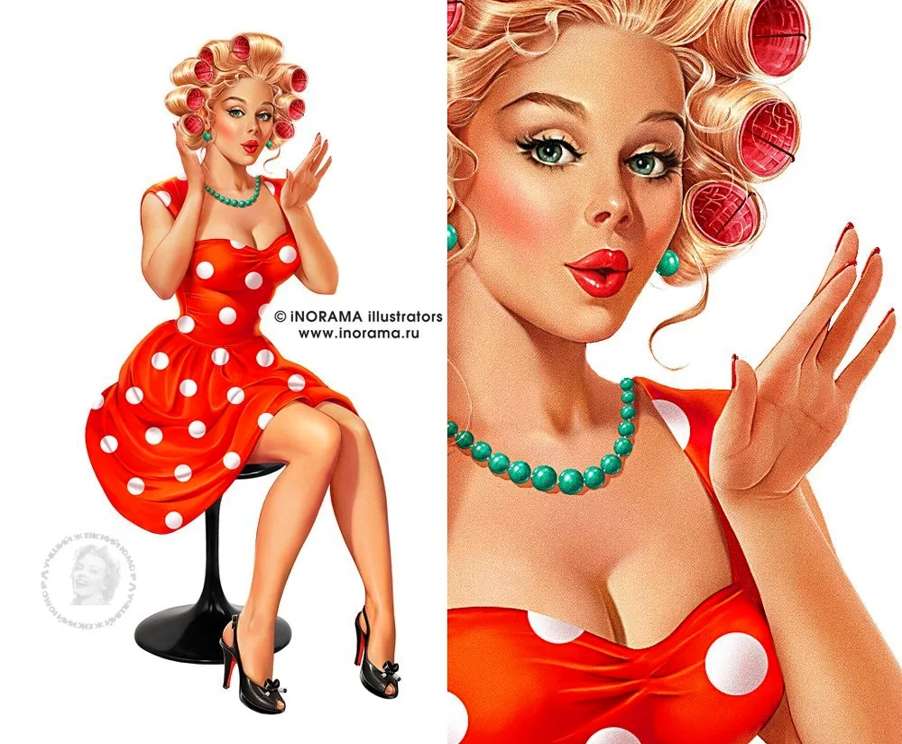Artist Inna Kuzubova pin up