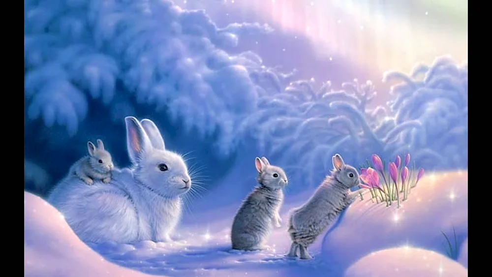 The rabbit in the snow