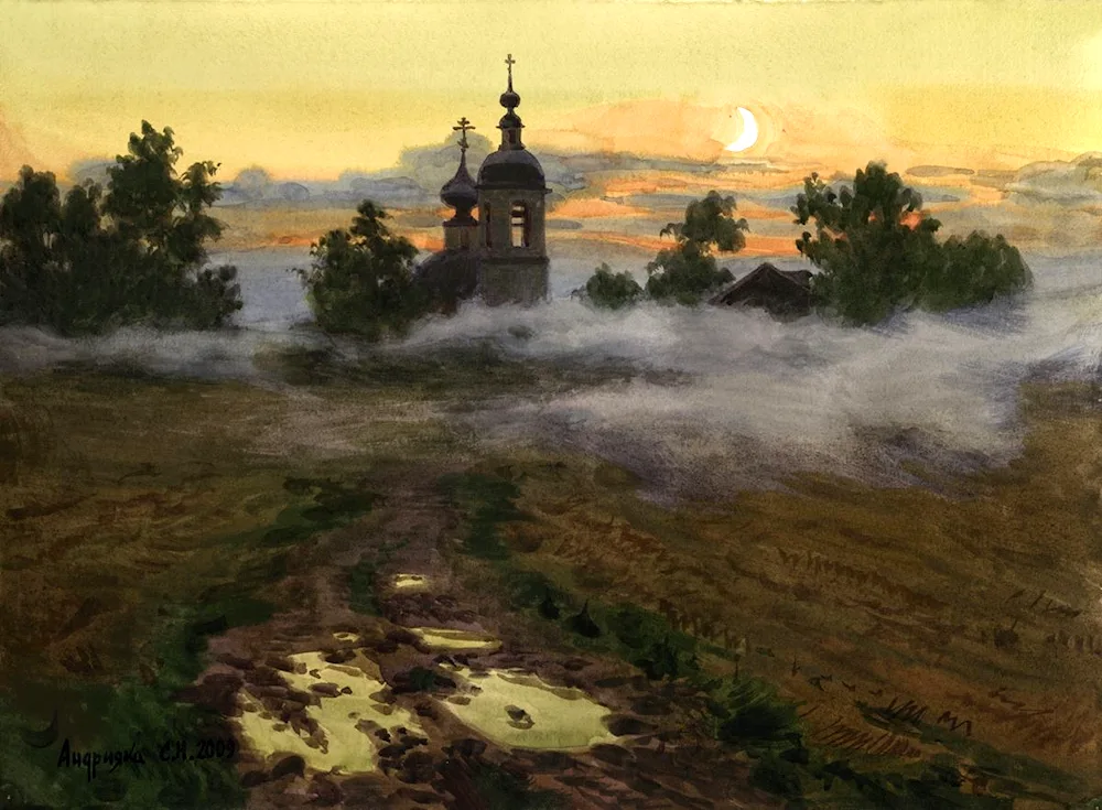 Artist Sergei Andriyaka watercolour