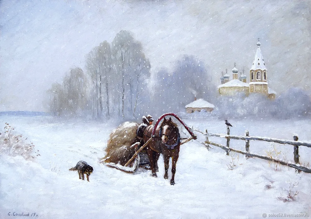 Artist Sergey Nikolayevich Solovyov winter