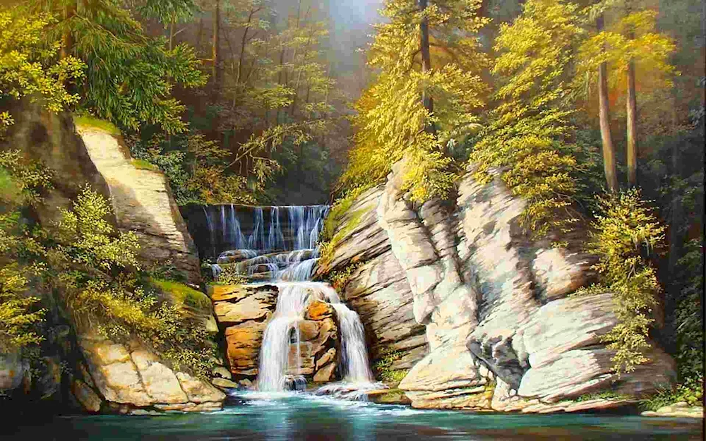 Waterfall painting