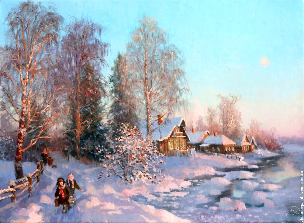 Artist Vladimir Zhdanov winter landscapes
