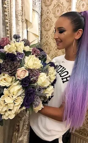Olga Buzova ponytail with canekalon