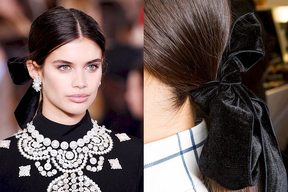 A ponytail with a parting