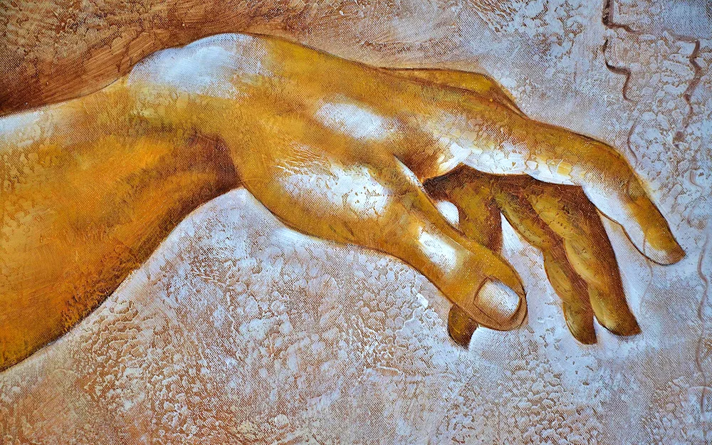 Hands painting