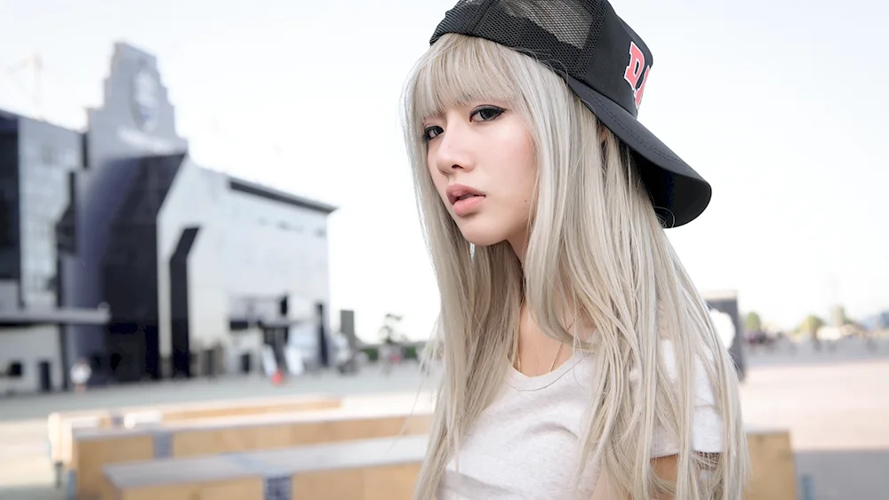 Japanese girl with white hair