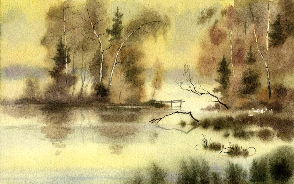 Chinese Grisaille Landscape Painting