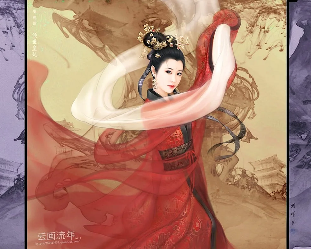 Chinese painting Hanfu people