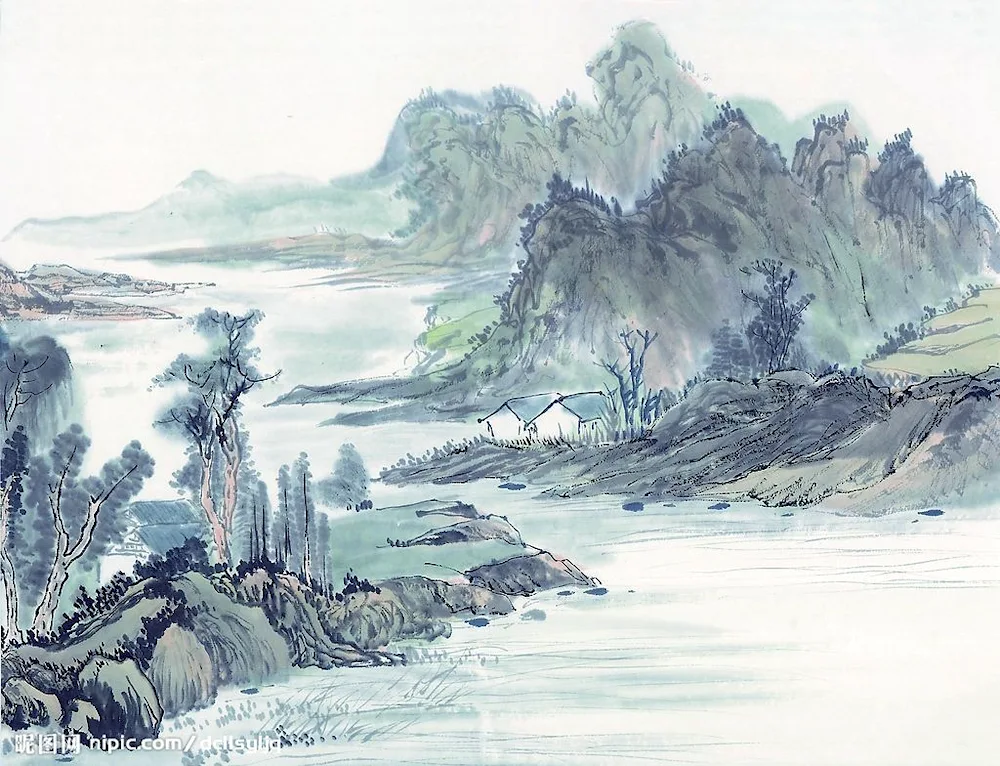 Mountains in pencil