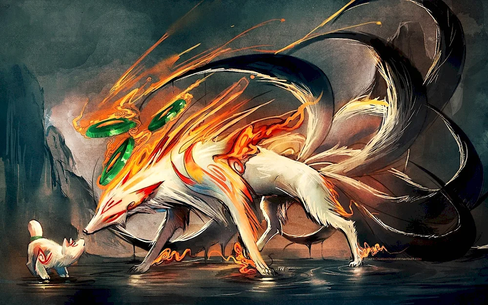 Kitsune nine-tailed Fox demon