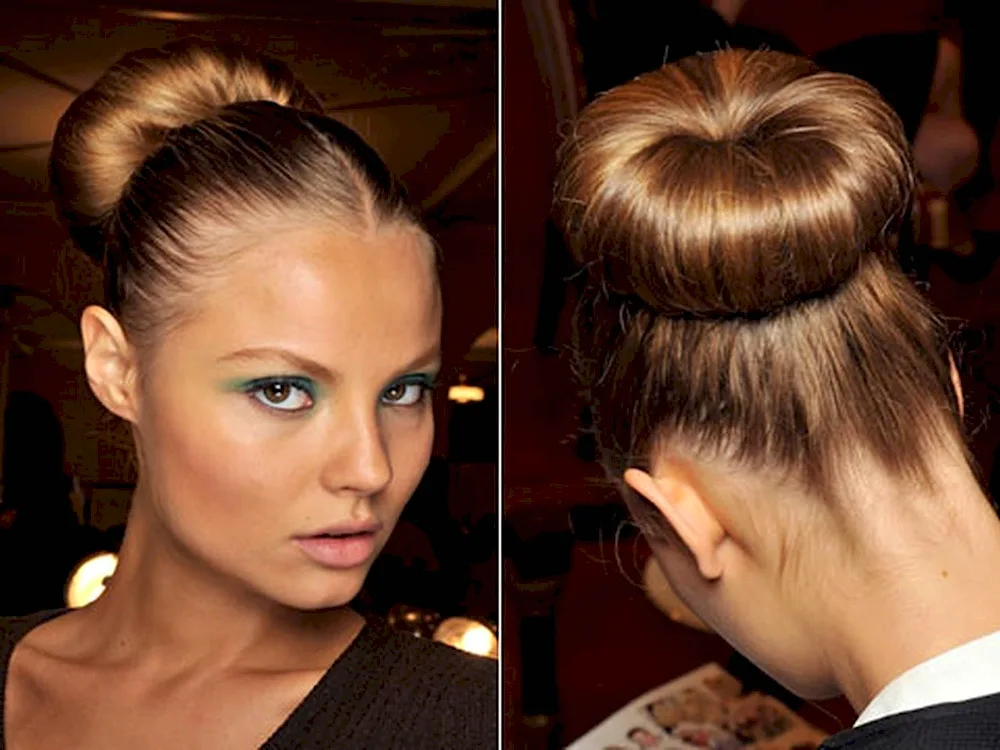 Classic hairdo Babette with a bagel