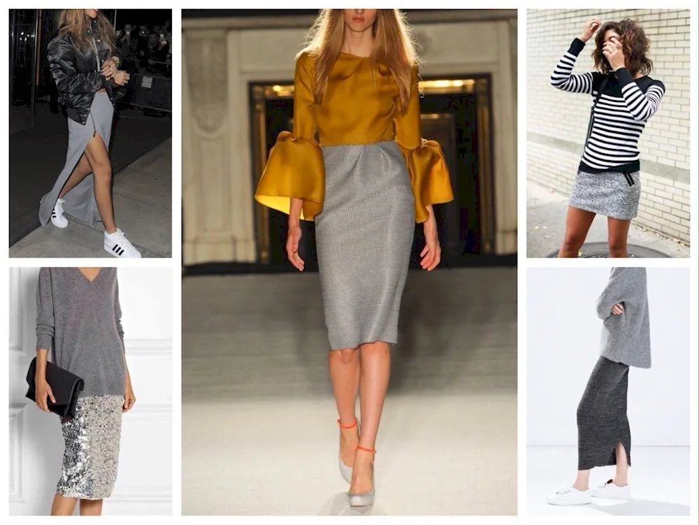 Classic skirt grey skirt with what can be combined with